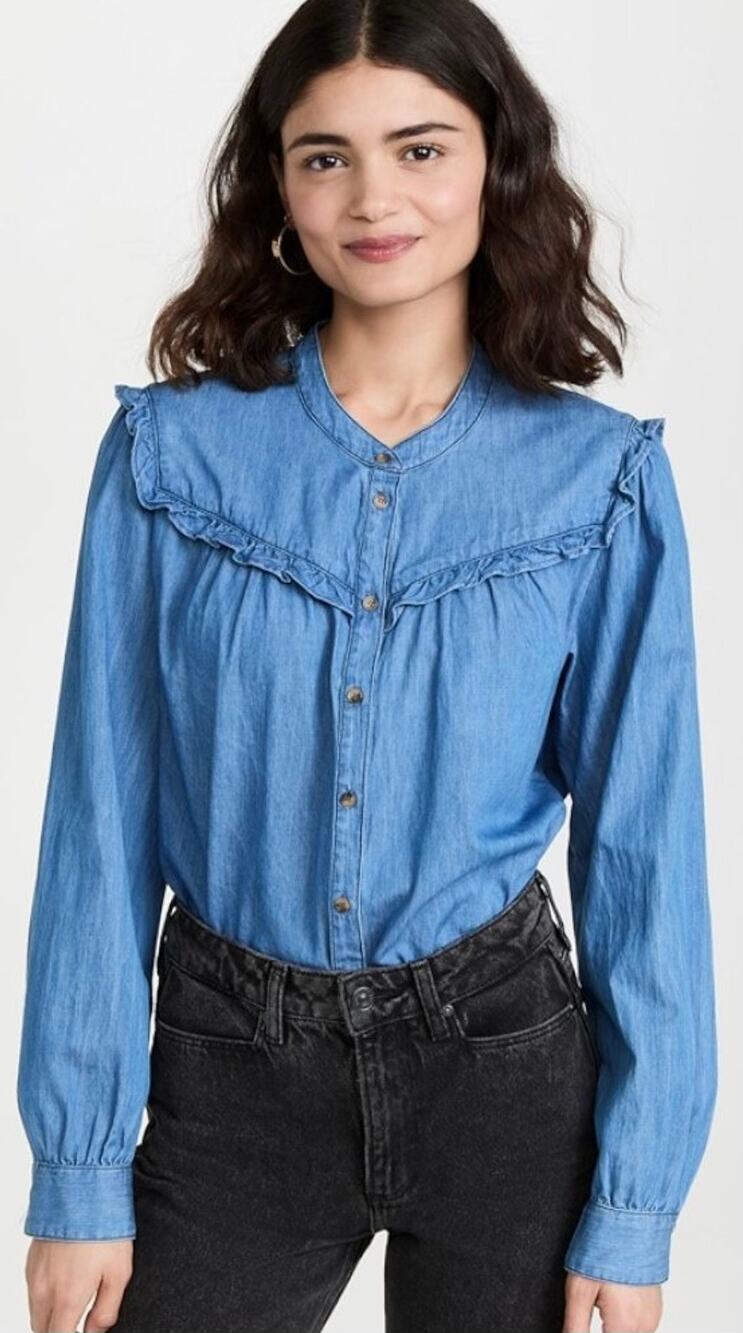 XIRENA RYAN Shirt In Blue Stone Size Medium NWT*
